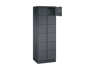 lockerkast,HxBxD 1950x620x500mm,2x6vakken,cil.-slot,sokkel - 1