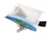 etui A7 PVC-vrij transparant blauw met ritssluiting