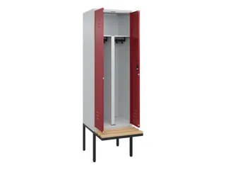 PBM-locker met bank,HxBxD 2120x600x815mm,2vak,vak B 300mm,cil.-slot - 2