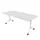 klaptafel,HxBxD 750x1800x800mm,hoekig,T-voet wit,ovale buis,blad wit