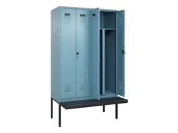 PBM-locker met bank,HxBxD 2120x1200x815mm,4vak,vak B 300mm
