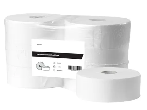Toiletpapier Maxi jumborollen cellulose 2-laags Wit FSC 6 Rol