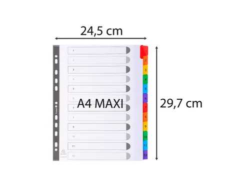 Tabblad Karton 160 Gram A4 + index 12 tabs wit