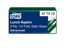 Tork 477413 Soft Lunchservet Advanced Donkergroen 33x33cm