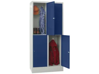 lockerkast,HxBxD 1850x800x500mm,2x2vakken,RAL7035,front RAL5010 - 2