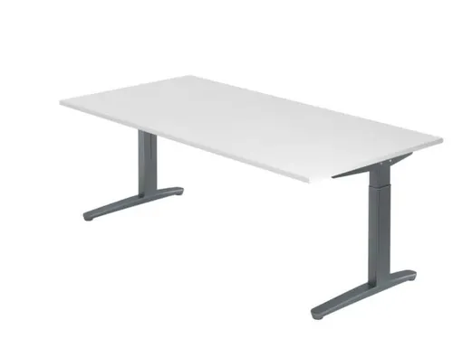 In hoogte verstelbaar bureau,HxBxD 680-850x2000x1000mm,blad wit