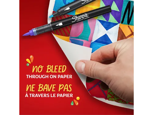 Creatieve marker Sharpie brushpunt assorti blister à 5 stuks