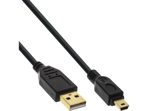 Kabel Inline USB-A USB mini-B 2.0 M 5pin 2 meter zwart