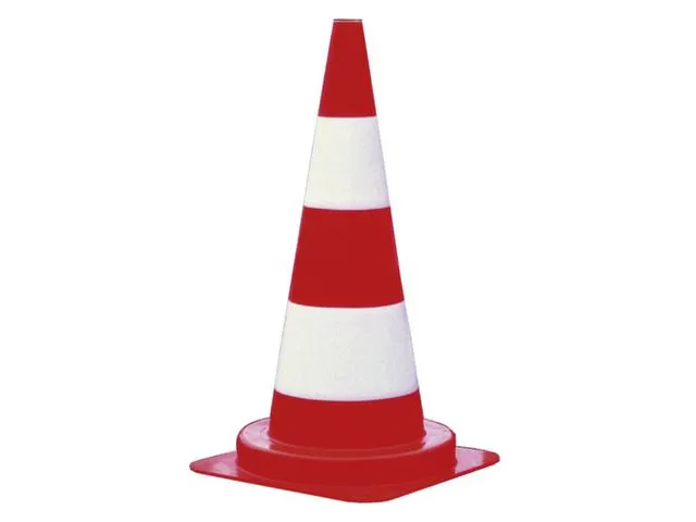 Reflecterende Pilon Pvc H 750Mm Rood/wit