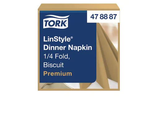 Linstyle Dinnerservet 478874 39x39cm 1-laags 1/4 vouw biscuit 700 Stuk