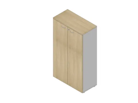 Kantoorkast,3Xhouten Vloer,4Ordnerhoogte,Romp Aluminium,Front Eiken