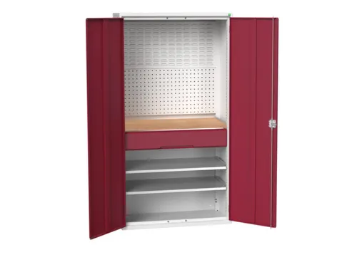 Systeemkast 2000x1050x550mm 2xlegbord 1lade RAL7035+RAL3004