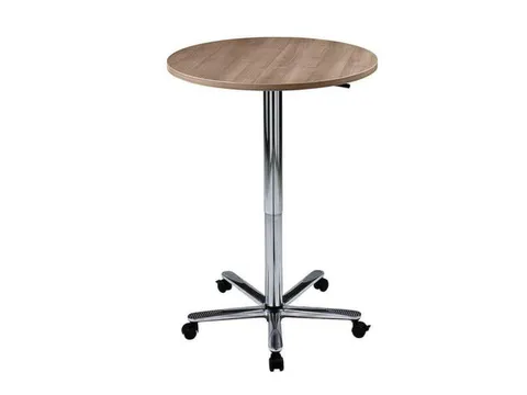 zuilheftafel,HxØ 720-1140x800mm,rond,voetkruis verchroomd