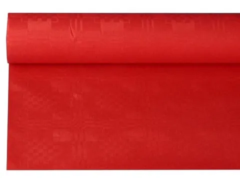 Tafelkleed Papier Rood Damastprint 1,2x8m