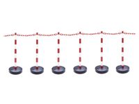 Kettingstaander-Set Kunststof 6Kettingstaanders Ronde Voet 10M Ketting