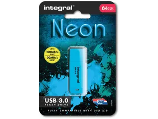 Neon USB 3.0 stick, 64 GB, blauw - 2