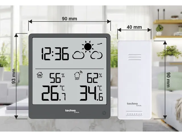 Weerstation Technoline WS 9138 90x93x45 mm zwart met 1 buitensensor