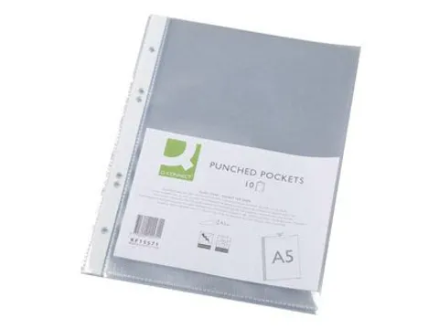 Geperforeerde Showtas A5 6-gaats Glashelder 100mic Pak 10 Stuks