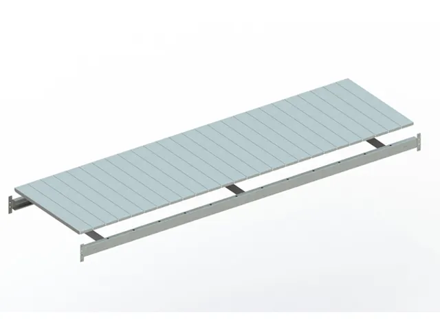 legbord van plaatstaal,v. breedvakstelling,BxD 2600x800mm,vakl. 490kg