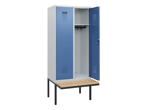 locker met bank,HxBxD 1950x800x815mm,2vak,vak B 400mm,cilinderslot