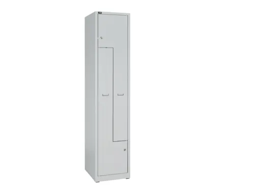 Z-garderobekast,HxBxD 1850x400x500mm,vak B 400mm,cil.-slot,sokkel