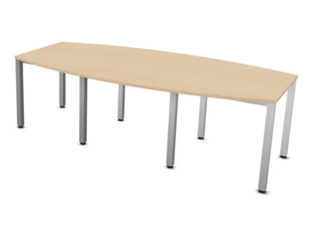 vergadertafel HxBxD 74x240x120cm vatvormig NE-esdoorn alu