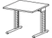In hoogte verstelbaar bureau,HxBxD 680-820x800x800mm,blad wit