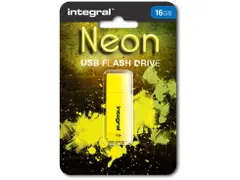 Neon USB 2.0 stick, 16 GB, geel