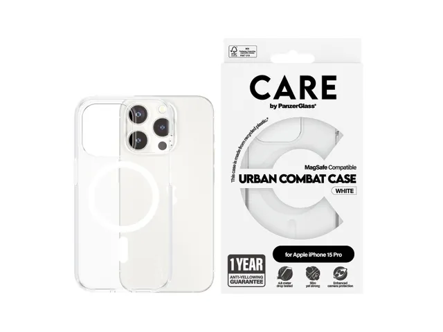 PanzerGlass CARE by Urban Combat Case Transparent w. White MagSa