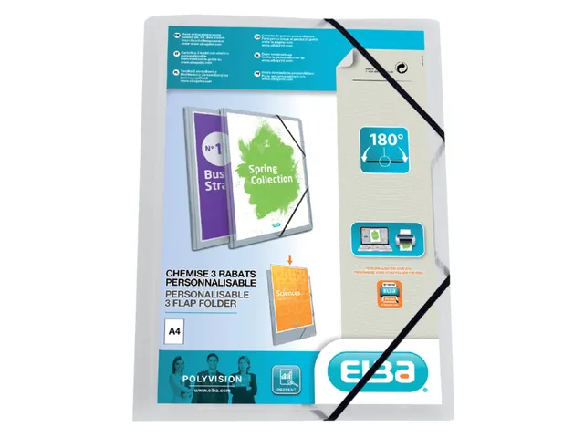 Elastomap Elba A4 Polyvision Incl Insteektas Transparant polypropyleen