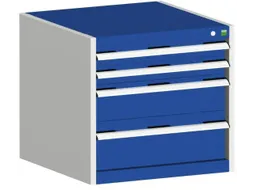 ladekast 600x650x650mm 4laden romp RAL7035 front RAL5010