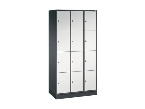 lockerkast,RAL 7021/RAL 7035,HxBxD 1950x920x500mm,3x4vakken,cil.-slot