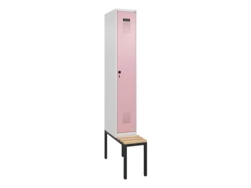locker met bank,voor scheiding van kleding,HxBxD 2120x300x815mm,1vak