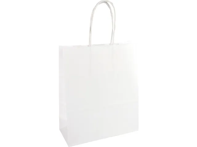 Papieren zak, ft 22 x 10 x 31 cm, wit