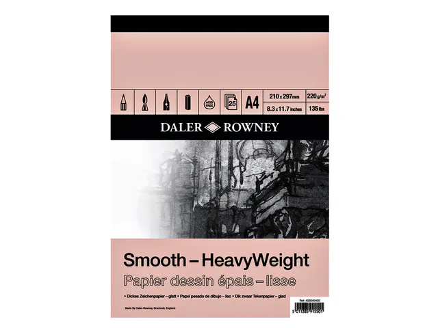 Tekenpapier Daler-Rowney Smooth Heavyweight 220gr A4 natuurlijk wit
