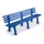 Kunststofbank 740x2000x380mm Zit H 440mm 9 Latten 3 Pootstellen Blauw