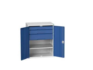 universele kast,HxBxD 1000x800x550mm,1xStalen bodem,3lade(n) - 1