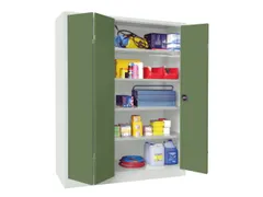 Ruime Vouwdeurkast 1950x1500x500mm 4legborden Ral7035 Front Ral6011