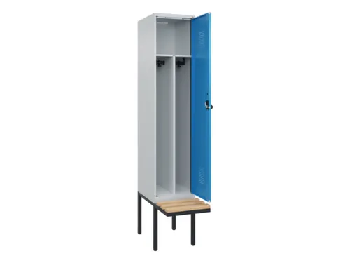 locker met bank,voor scheiding van kleding,HxBxD 2120x400x815mm,1vak