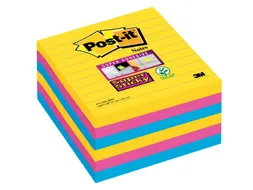 Memoblok Post-it 675-SSRO Super Sticky 101x101mm lijn Rio Assorti