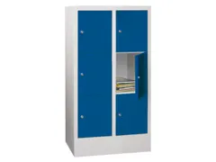lockerkast,HxBxD 1187x600x500mm,2x3vakken,RAL7035,front RAL5012