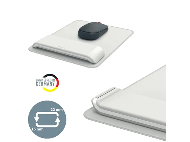 Tapis de souris Leitz Ergo avec repose-poignet réglable gris clair