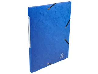 Elastomappen glanskarton 3 kleppen monobloc-Blauw - 1