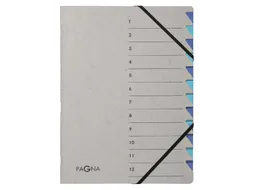Sorteermap Pagna Easy 12 vaks A4 Grijs/Blauw karton