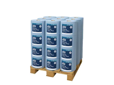 Poetspapier Tork W1 Plus Premium 2-laags blauw 130051 Pallet
