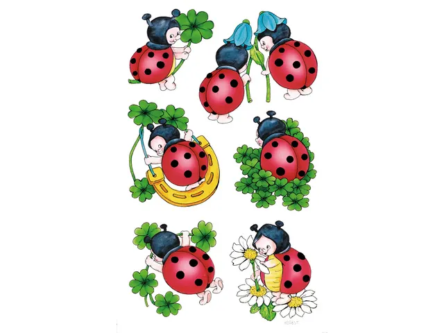 Étiquette en papier Z-design Creative 2 feuilles coccinelles