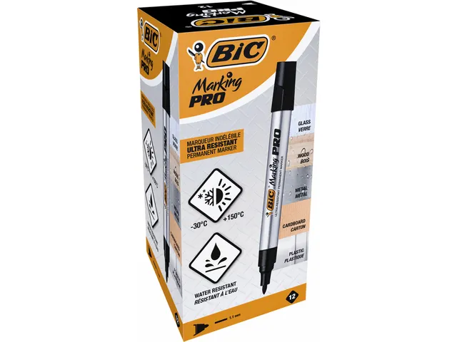 Viltstift Bic Pro rond medium zwart