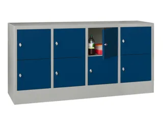 lockerkast,HxBxD 855x1600x500mm,4x2vakken,RAL7035,front RAL5010 - 2