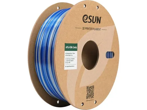 eSUN 3D printer Filament ePLA-Silk Candy 1,75mm Zilver/Blauw 1kg