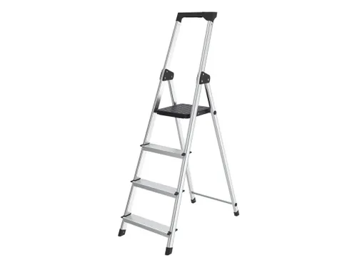 Huishoudtrap aluminium SL400 zilver 4 Treden